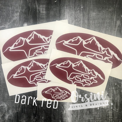 * Mountain & Star Outline (Design #2) Emblem Overlay Decal Set