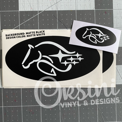 * Running Horse Emblem Overlay Decal Set