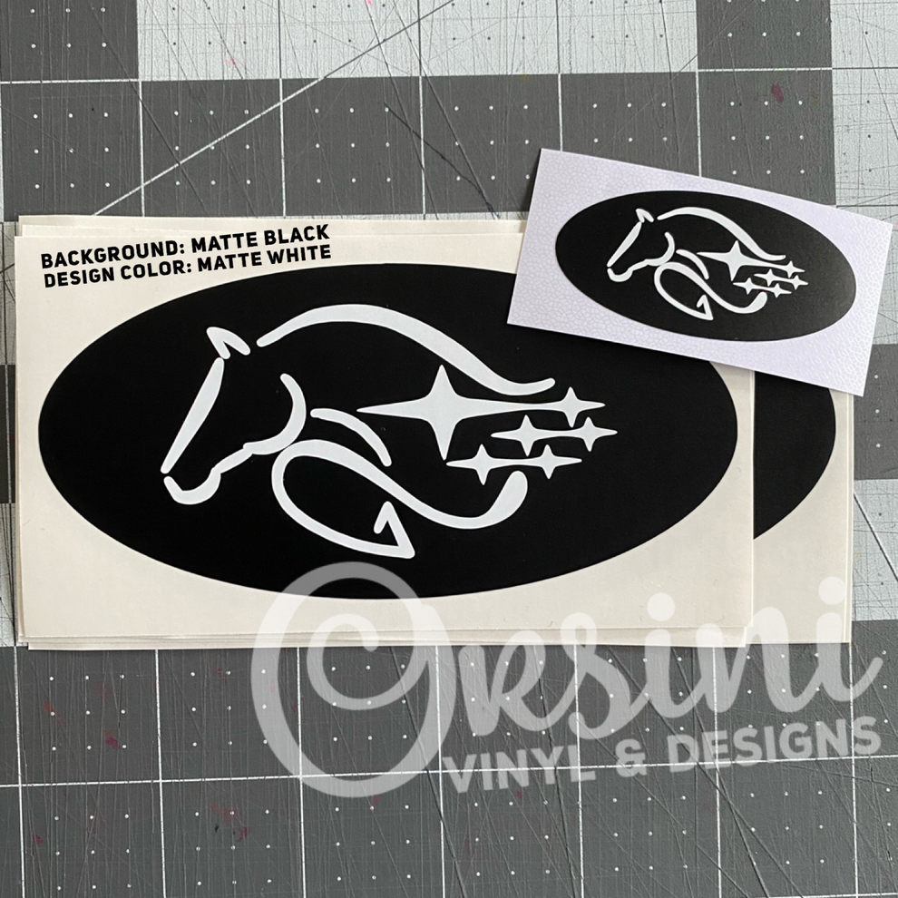 Running Horse Emblem Overlay Decal Set Orsini Vinyl & Designs