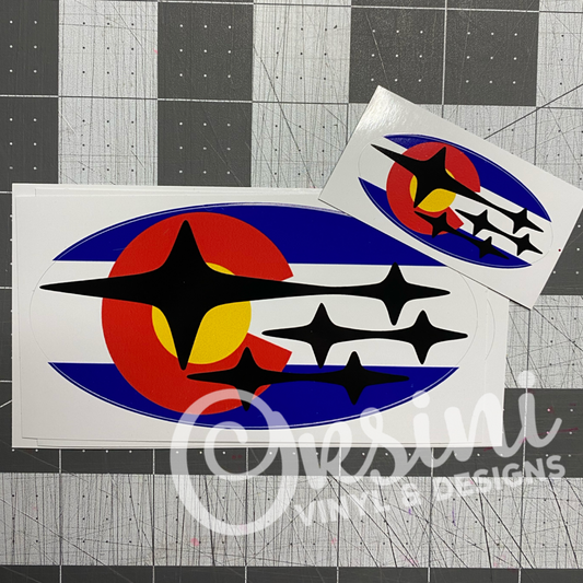 Colorado State Flag Emblem Overlay Decal Set