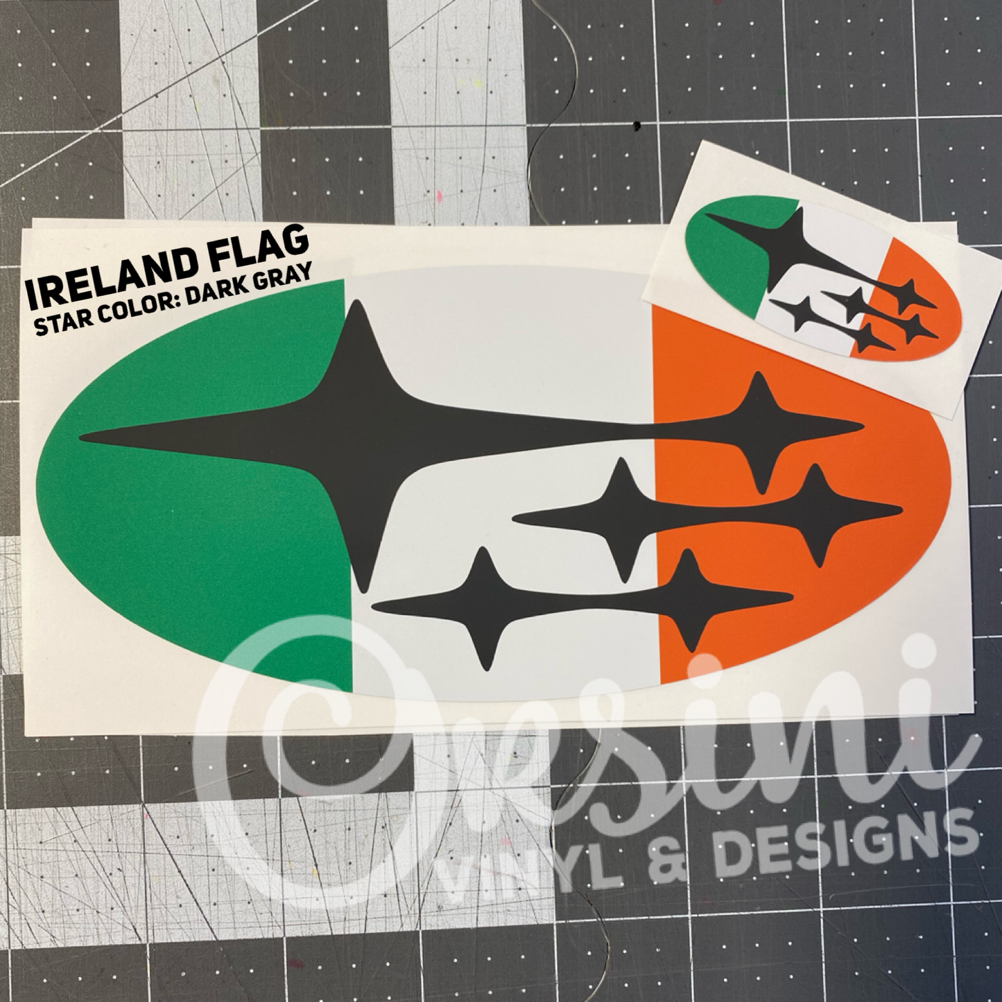 Ireland Flag Emblem Overlay Decal Set