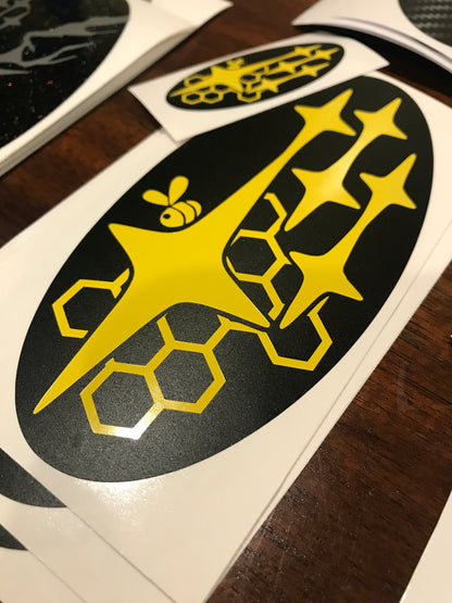 * Honey Bee Emblem Overlay Decal Set