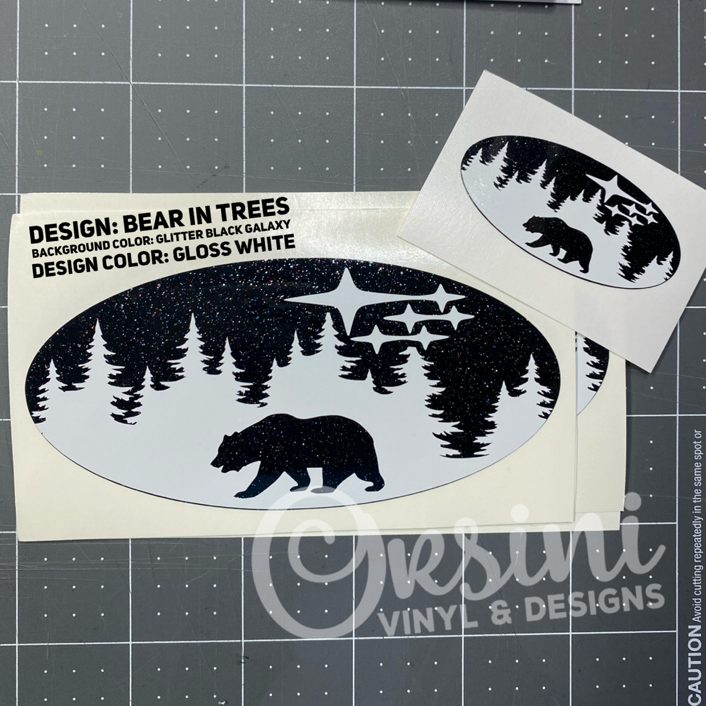 Bear in Trees Emblem Overlay Decal Set