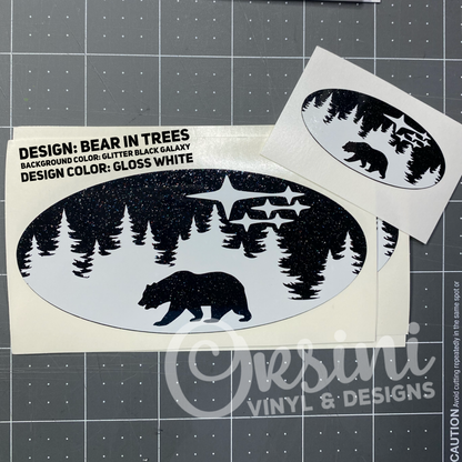 * Bear in Trees Emblem Overlay Decal Set