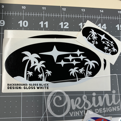 * Palm Trees Emblem Overlay Decal Set