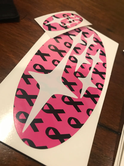 * Breast Cancer Awareness (Printed Vinyl) Emblem Overlay Decal Set