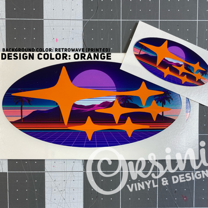 * Retrowave (Printed Vinyl) Emblem Overlay Decal Set