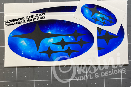 * Blue Galaxy (Printed Vinyl) Emblem Overlay Decal Set