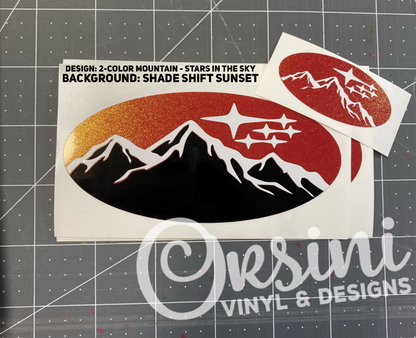 * Two-Color Mountain *Stars in the Sky* Emblem Overlay Decal Set