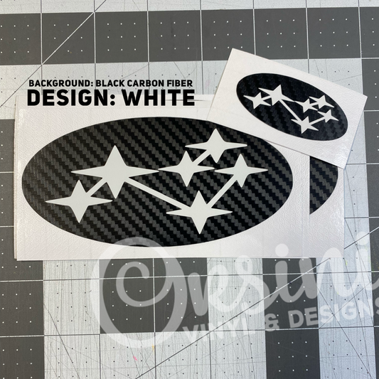 Retro Subaru Star Logo Emblem Overlay Decal Set