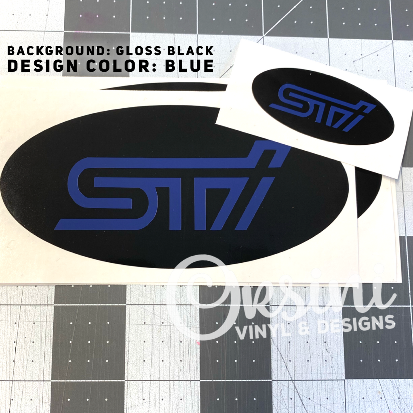 STi logo Emblem Overlay Decal Set