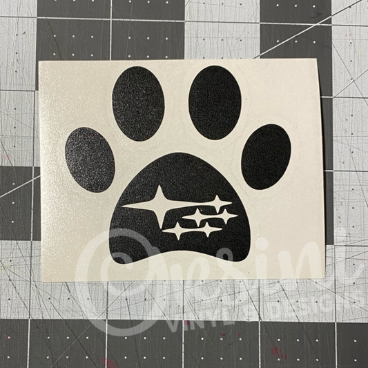 Paw Print with Subaru Stars  (or Toyota Logo or Fiat Logo)