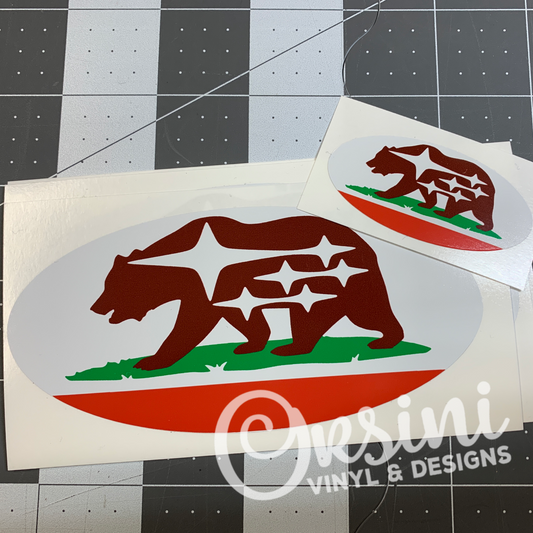 California Flag with Stars (Printed)  Emblem Overlay Decal Set