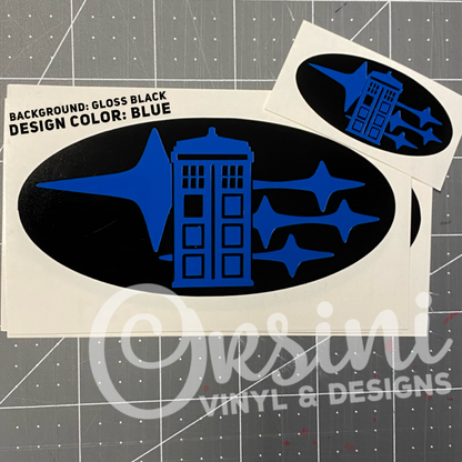 * TARDIS in Stars Emblem Overlay Decal Set