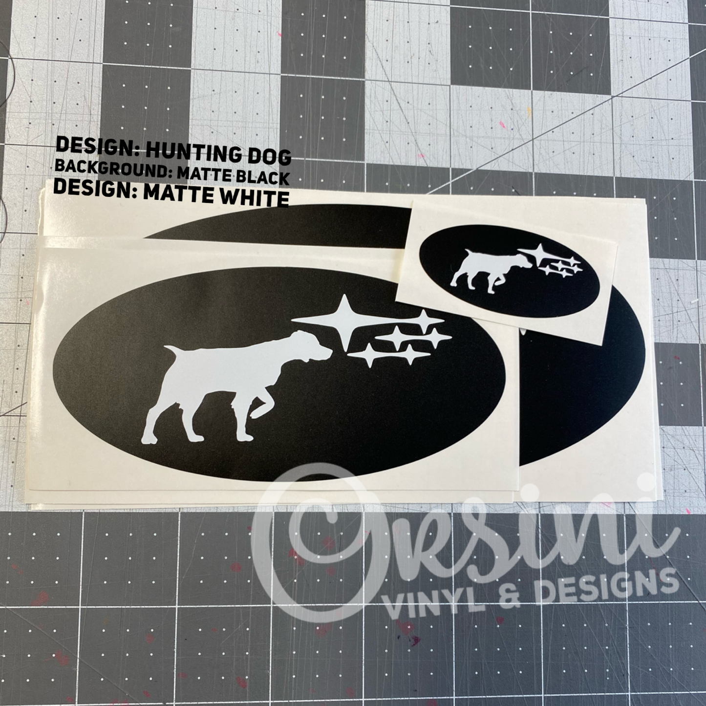 Brittany Hunting Dog Emblem Overlay Decal Set