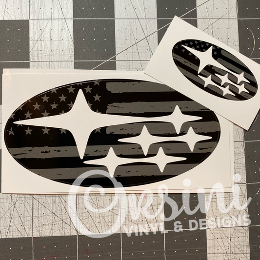 US Flag (Black & Gray) Emblem Overlay Decal Set