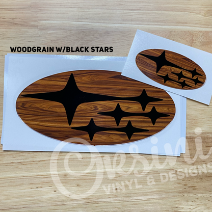 * Woodgrain (Printed Vinyl) Emblem Overlay Decal Set