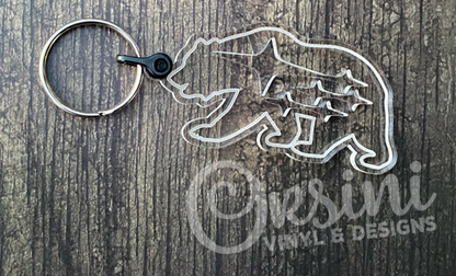 * Bear with Stars Clear Acrylic Keychain