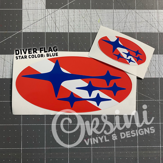 Diver / Scuba Flag Emblem Overlay Decal Set