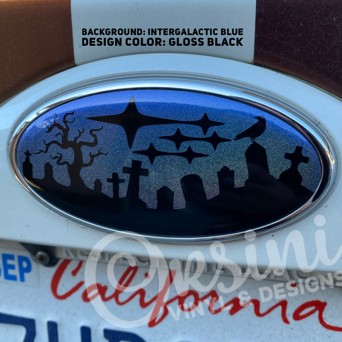 Cemetery & Subaru Stars Emblem Overlay Decal Set