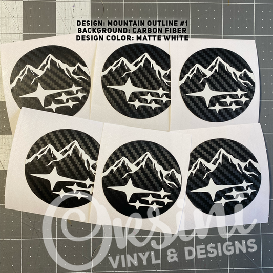 Mountain Outline #1 Wheel Centercap Overlay Set