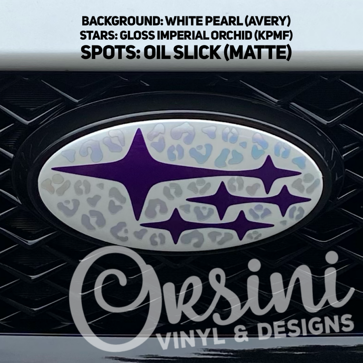 Leopard Print & Subaru Stars Emblem Overlay Decal Set