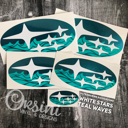 * Waves & Stars Emblem Overlay Decal Set