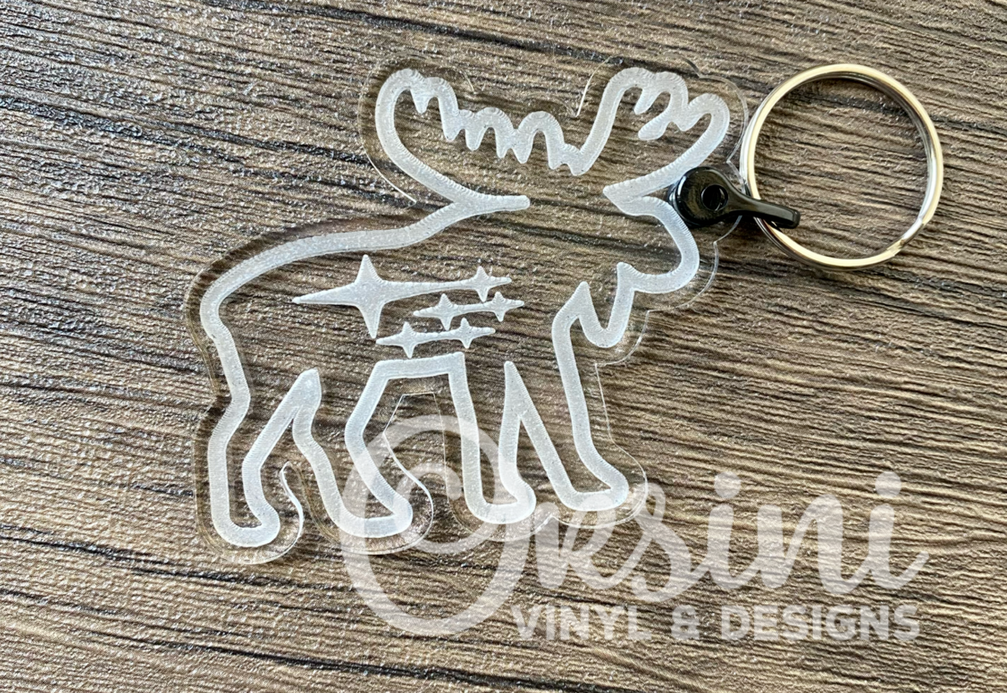Moose & Subaru Stars - Clear Acrylic Keychain