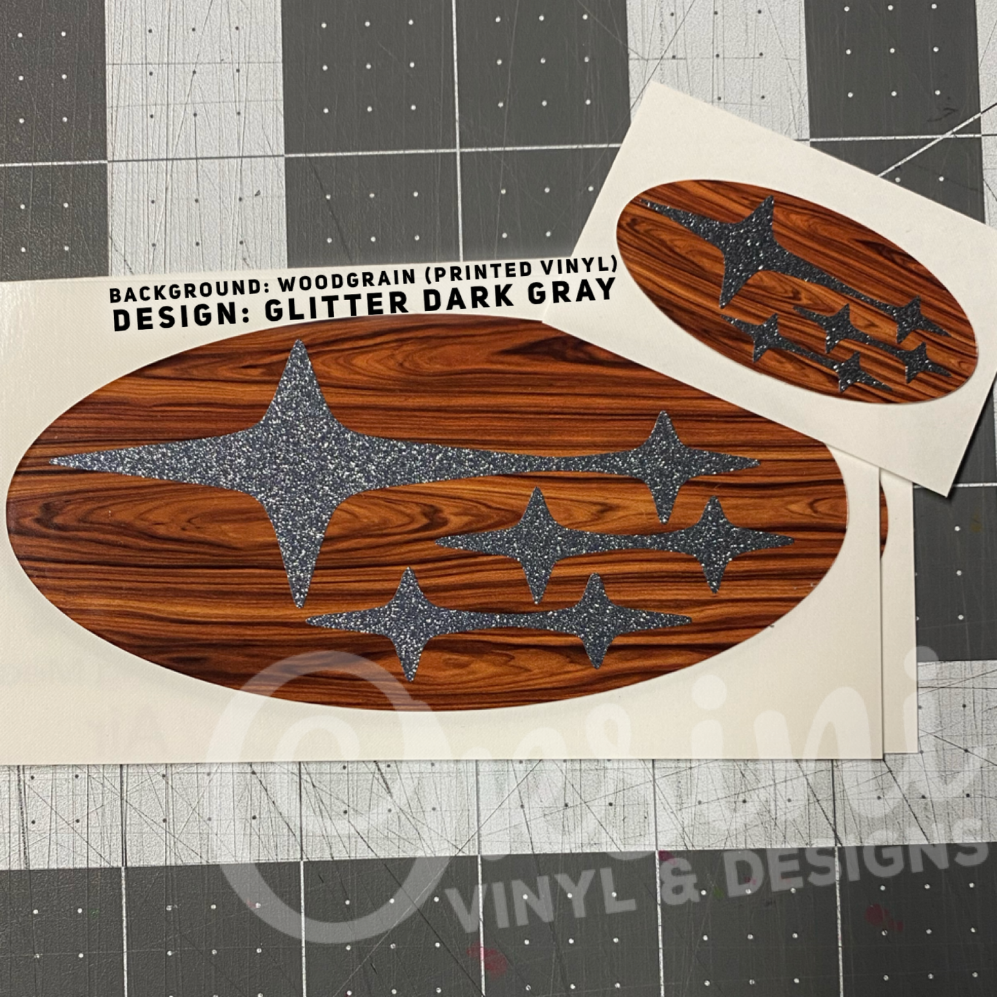 Woodgrain Emblem Overlay Decal Set