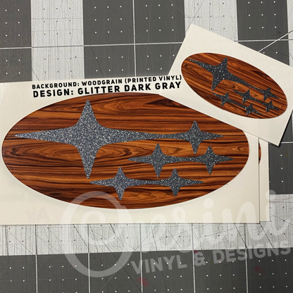 * Woodgrain (Printed Vinyl) Emblem Overlay Decal Set