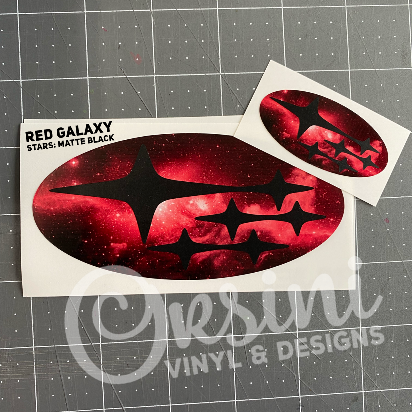 Red Galaxy (Printed Vinyl) Emblem Overlay Decal Set