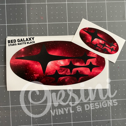 * Red Galaxy (Printed Vinyl) Emblem Overlay Decal Set