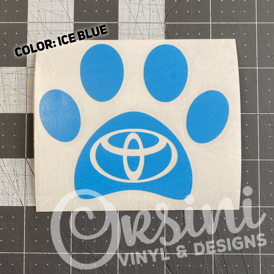 * Paw Print & Toyota Logo Decals (x2)