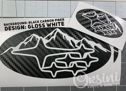 * Mountain & Star Outline (Design #2) Emblem Overlay Decal Set