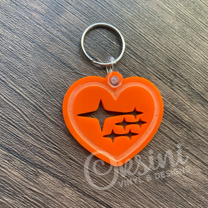 * Heart with Stars - Acrylic Keychain