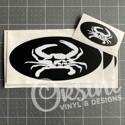 * Blue Crab Emblem Overlay Decal Set