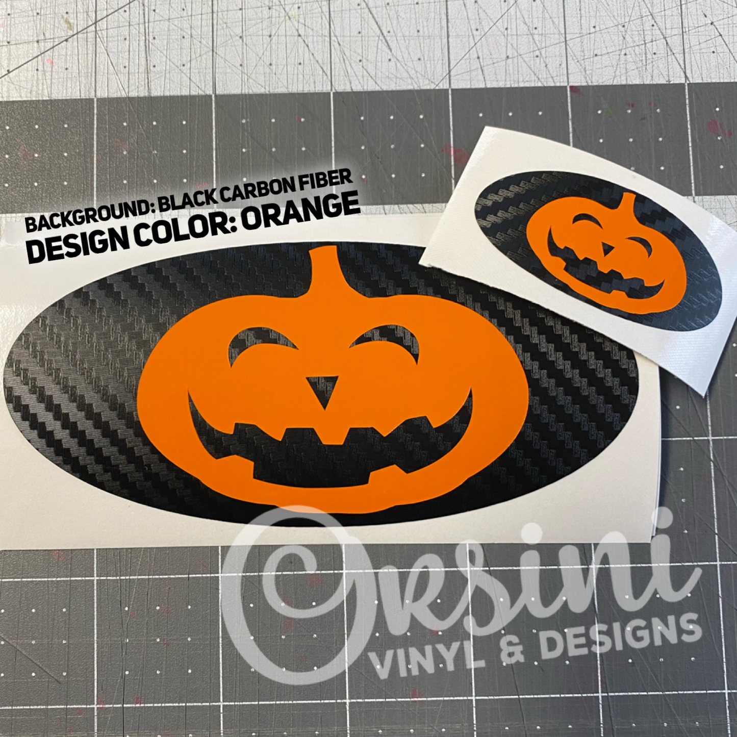 Jack O'Lantern Pumpkin Emblem Overlay Decal Set (Multiple Designs!)