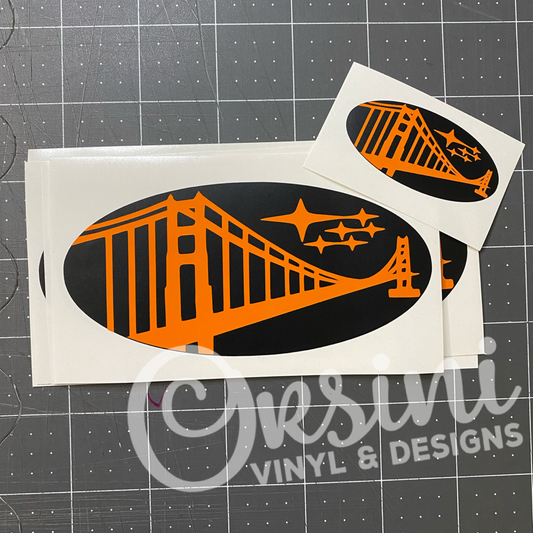 Golden Gate Bridge Emblem Overlay Decal Set