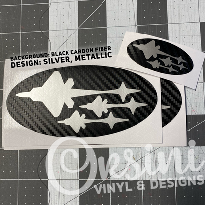 * F22 Fighter Jet in Stars Emblem Overlay Decal Set