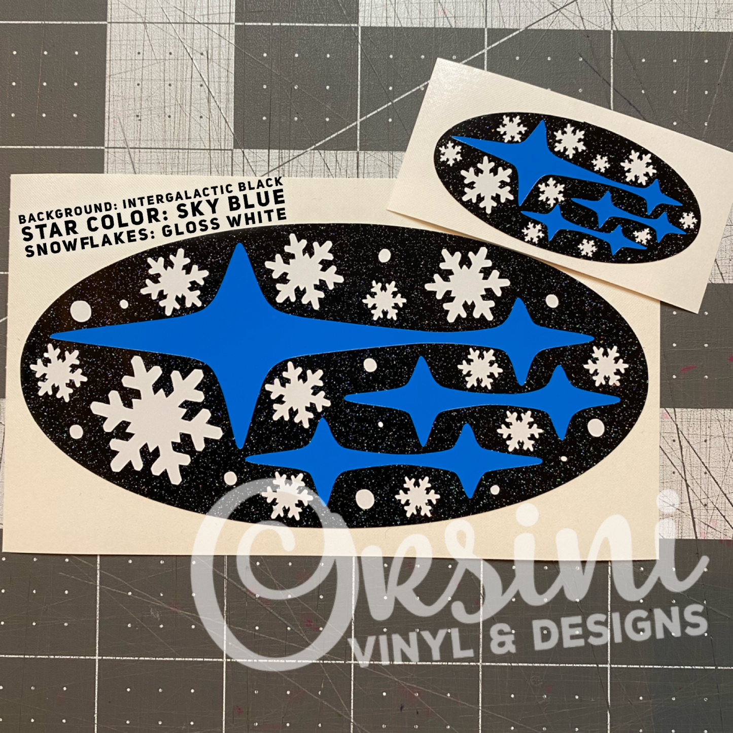 Subaru Stars and Snowflakes Emblem Overlay Decal Set