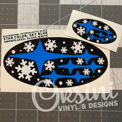 * Snowflakes with Stars (2-color) Emblem Overlay Decal Set