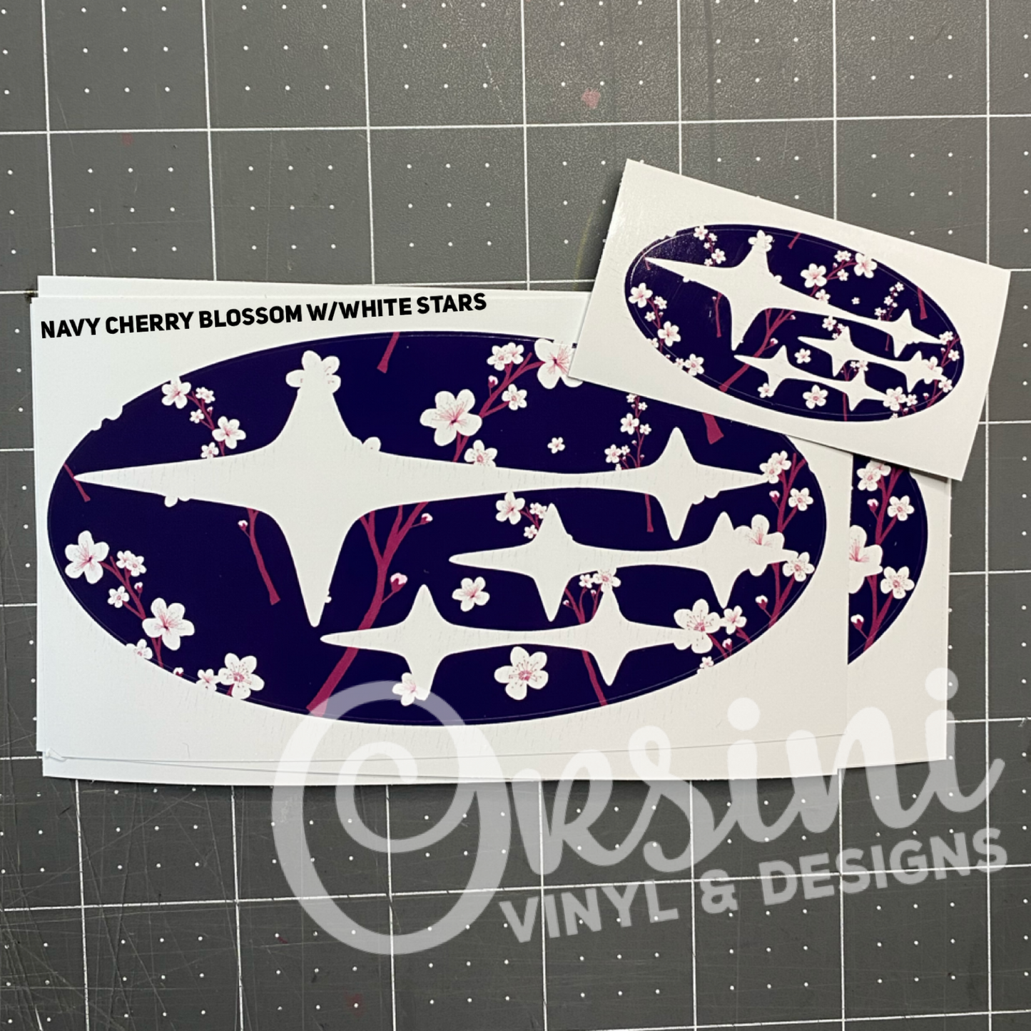 Navy Cherry Blossom Emblem Overlay Decal Set