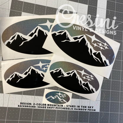 * Two-Color Mountain *Stars in the Sky* Emblem Overlay Decal Set