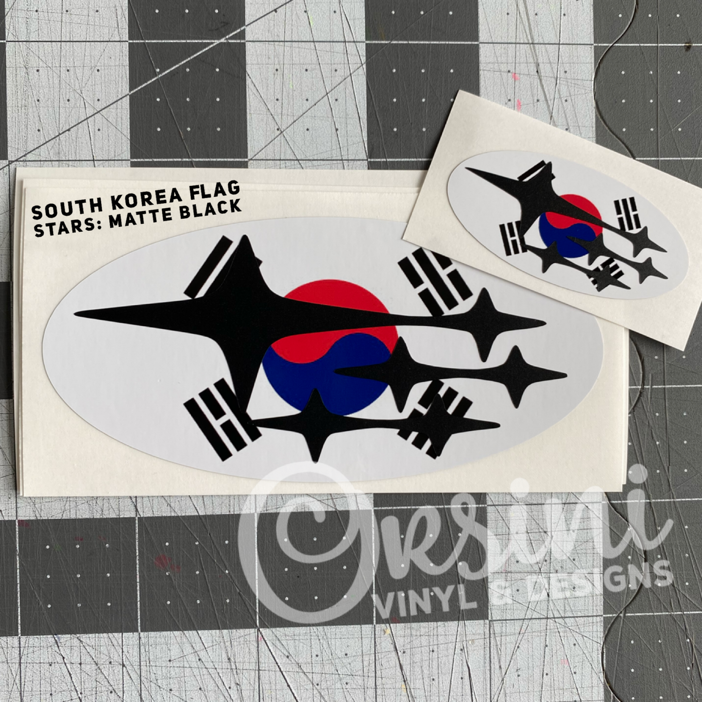 South Korea Flag Emblem Overlay Decal Set