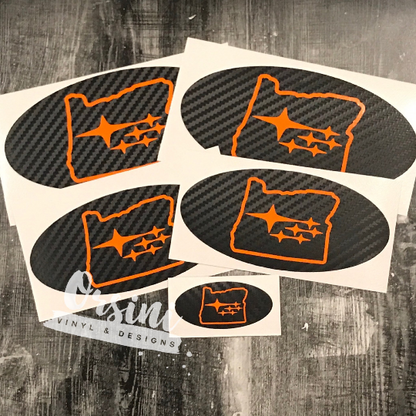 * Oregon State Outline Emblem Overlay Decal Set