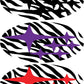 Zebra Print (Printed Vinyl)  Emblem Overlay Decal Set