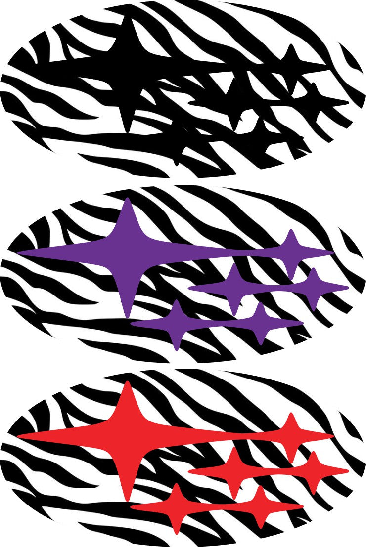 Zebra Print (Printed Vinyl)  Emblem Overlay Decal Set